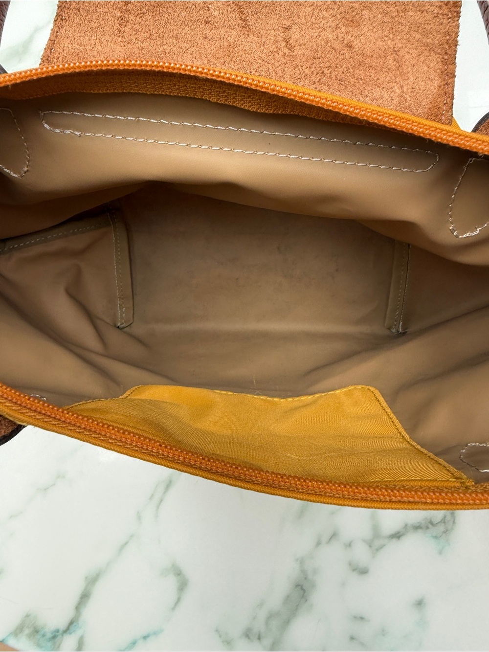 Longchamp Le Pliage Original Small Top Handle Bag - Mustard / Soleil Yellow - Picture 4 of 15